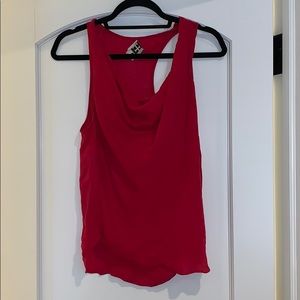 Red Cowl Neck Haute Hippie Tank